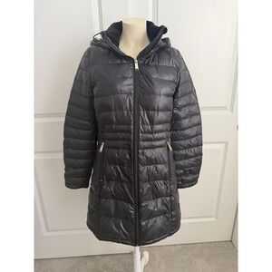 Andrew Marc Black Packable Down Puffer Jacket Hooded Women‎ Medium